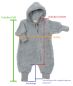 Preview: Walkloden Kapuzen Overall Grau Meliert