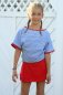 Preview: Mädchen Kleid Sommerkleid Fledermaus Jersey gestreift Rot Weiß