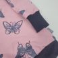 Mobile Preview: Sweat Pullover Glitzer Schmetterlinge Rosa Grau