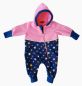 Preview: Gr. 56/62 Overall Softshell Rosa Blau Sterne Reflektorband