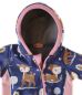 Preview: Gr. 56/62 Overall Softshell Blau Rosa Rehe Reflektorbänder