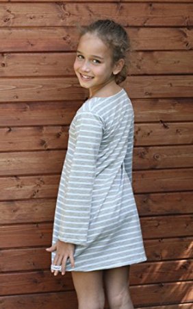 %Sale% Kleid Longshirt Langarm mit Stern Applikation Gr. 128/134