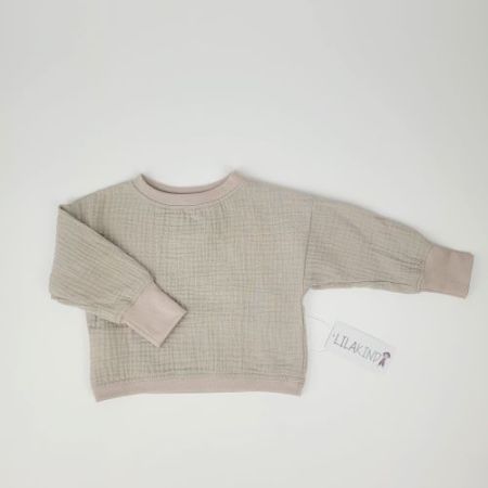 Musselin Sweater Langarm Beige Gr.62/68