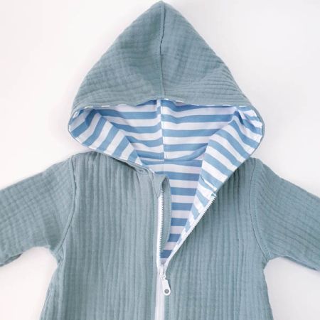 Musselin Jersey Übergangs-Jacke Mint Streifen