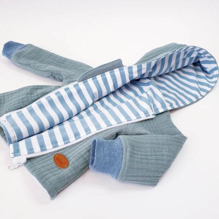 Musselin Jersey Übergangs-Jacke Mint Streifen