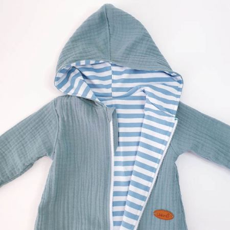 Musselin Jersey Übergangs-Jacke Mint Streifen