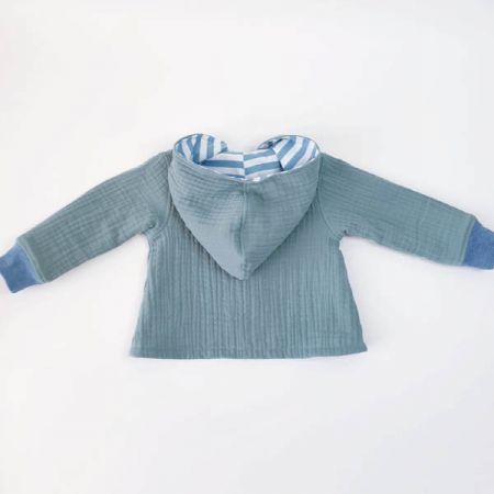 Musselin Jersey Übergangs-Jacke Mint Streifen