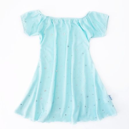 Carmen Sommerkleid Mintblau Silber Sterne