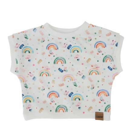 Oversize Shirt Weiss Bunt Regenbogen