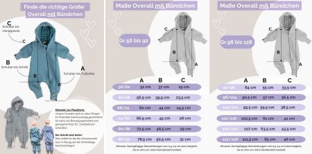 Walkloden Kapuzen Overall Braun Waldtiere