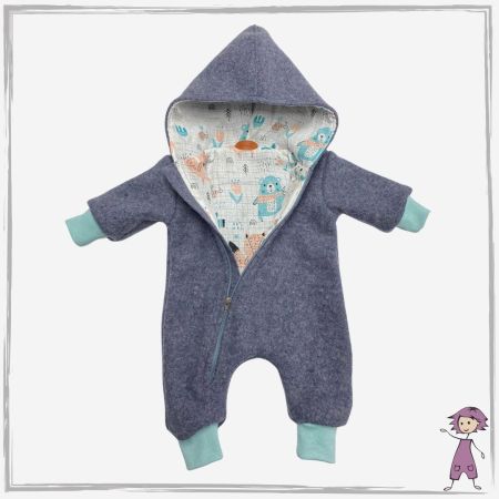 Walk Overall Grau Meliert Pastell Tiermuster