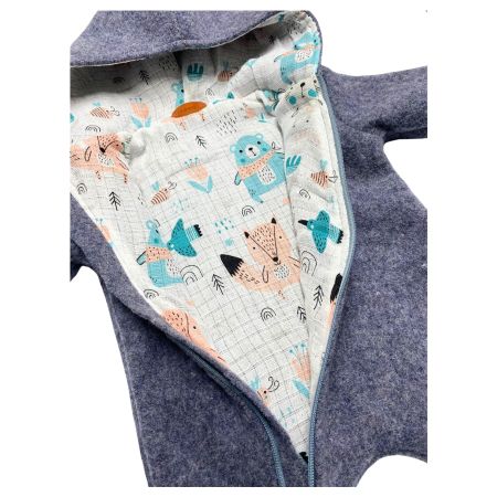 Walk Overall Grau Meliert Pastell Tiermuster