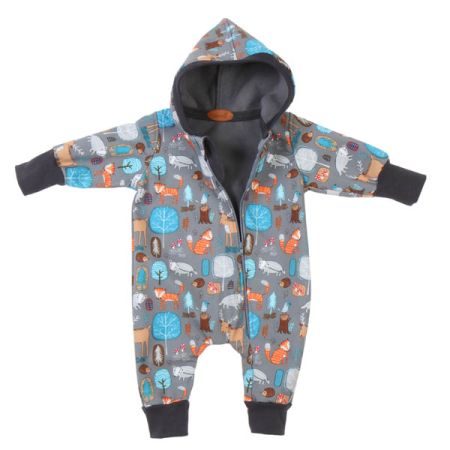 Overall Softshell Waldtiere Grau