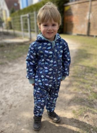 Overall Softshell Krokodile Blau-Schwarz
