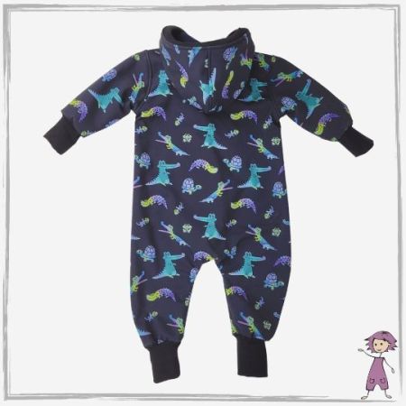 Overall Softshell Krokodile Blau-Schwarz