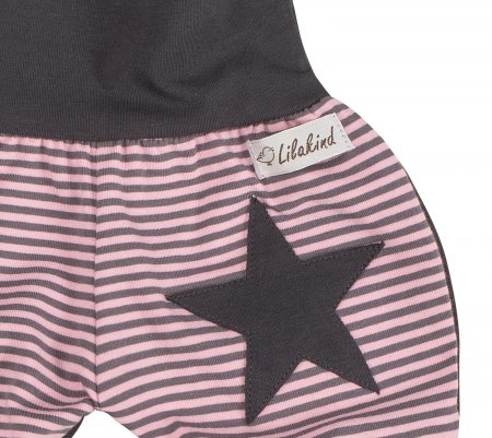 Kurze Pumphose Shorts Buxe Sommerhose Gestreift mit Stern Applikation