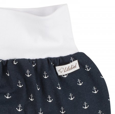 Kurze Hose Anker Blau Weiß