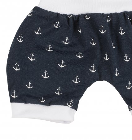 Kurze Hose Anker Blau Weiß