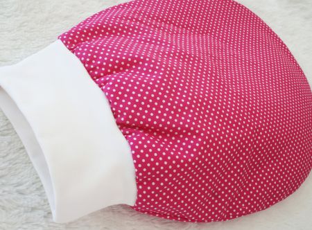 Strampelsack wattiert Pink Weiße Punkte Größe XL