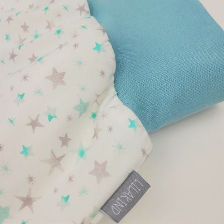 Jersey Strampelsack Weiss Sterne Blau