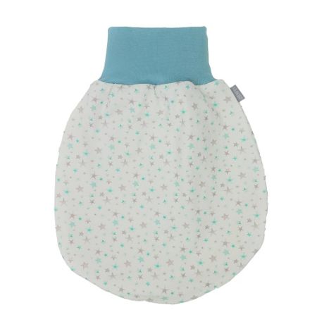 Jersey Strampelsack Weiss Sterne Blau