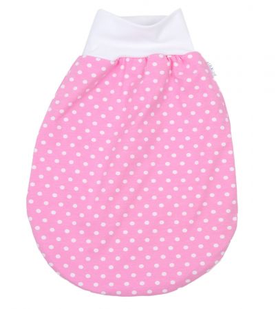 Jersey Strampelsack Rosa Weiß Punkte