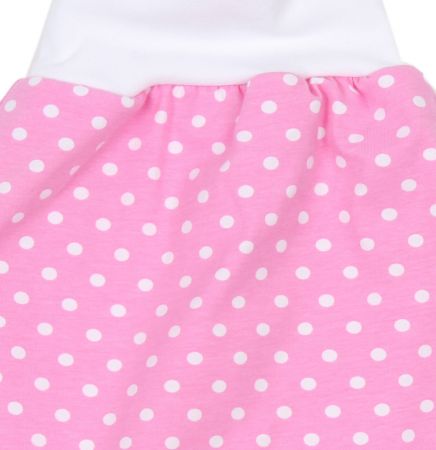 Jersey Strampelsack Rosa Weiß Punkte
