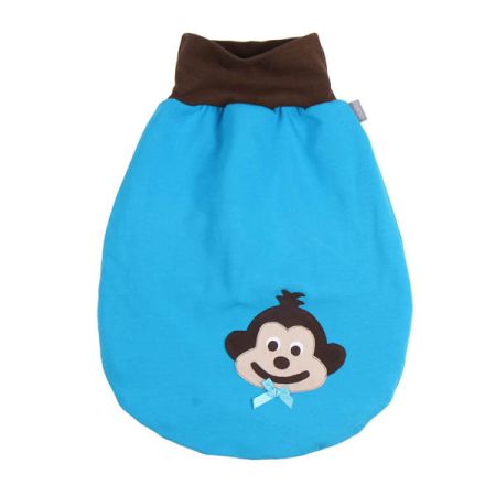 Strampelsack Affen Türkis Gefüttert