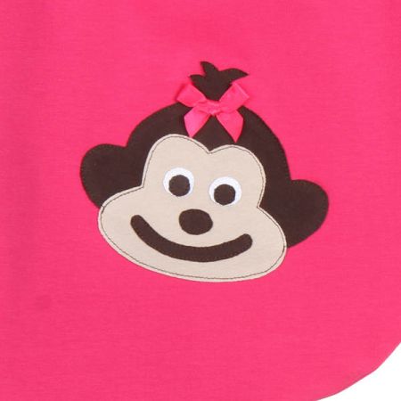 Strampelsack Affen Applikation Pink