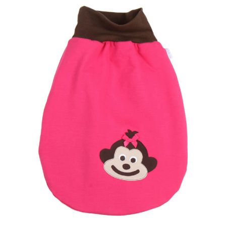 Strampelsack Affen Applikation Pink