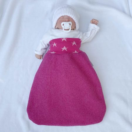 Warmer Öko Walkloden Strampelsack Fuchsia Uni
