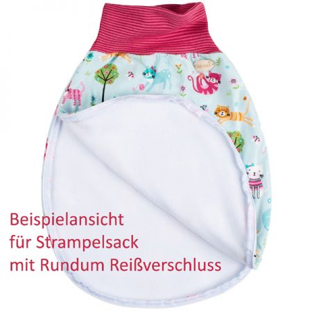 Jersey Strampelsack Weiss Sterne Blau