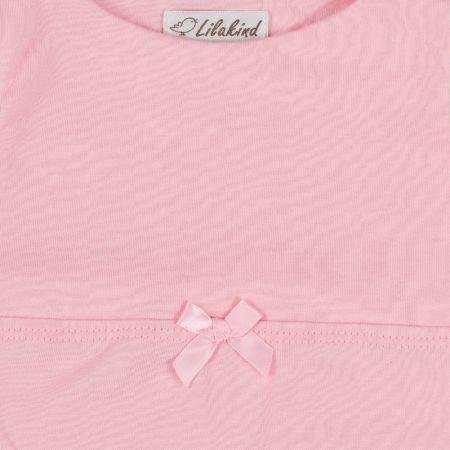 Baby Mädchen Strampler Einteiler Strampelanzug Schleife Uni Rosa