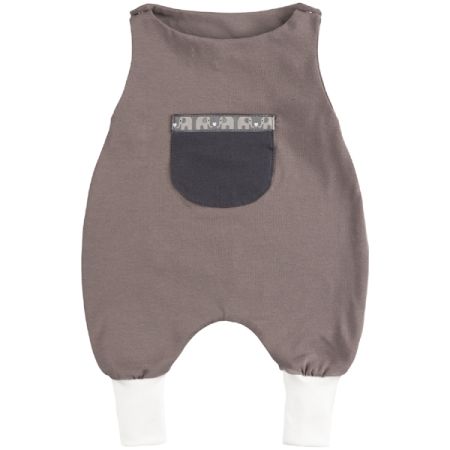 Baby Strampler Taupe Elefant
