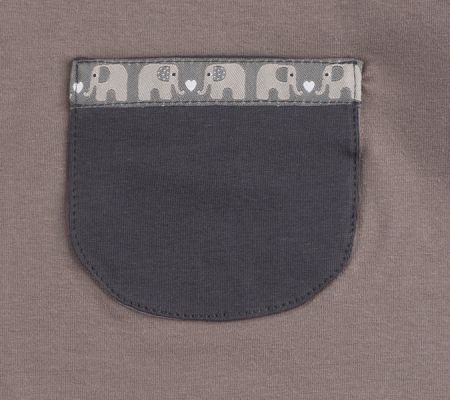 Baby Strampler Taupe Elefant