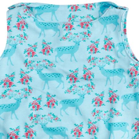 %Sale% Baby Strampler Blau Blumen Rehe 50/56