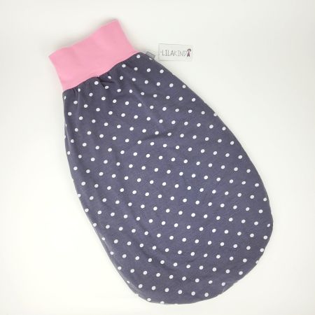 Strampelsack Jersey GrauWeissPunkte gefüttert Gr.XXL  /24-36 Monate