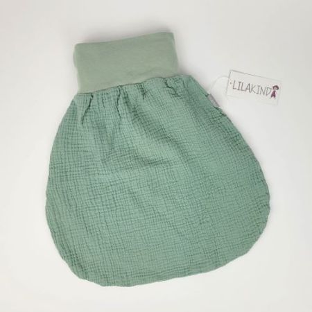 Strampelsack Musselin Mint ungefüttert  Gr.M /0-6 Monate