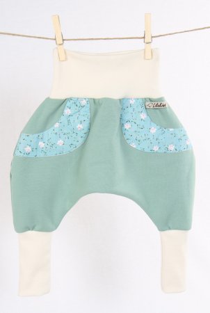 %Sale% Pumphose Jersey Sweat Mint Blumen 62/68