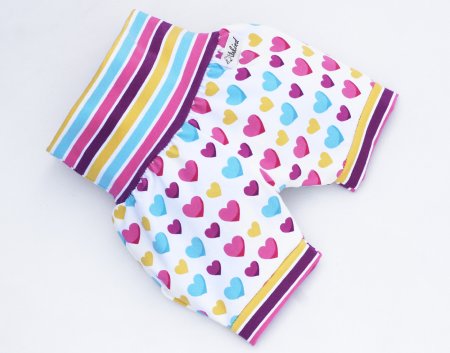 Pumphose kurz Herzen Bunt