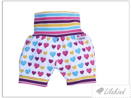 Pumphose kurz Herzen Bunt