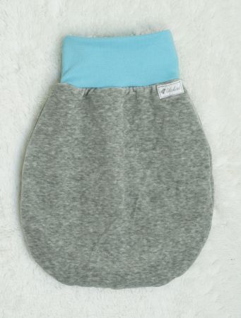 Strampelsack  Nicki Grau Meliert Türkis Gefüttert 0-3Monate