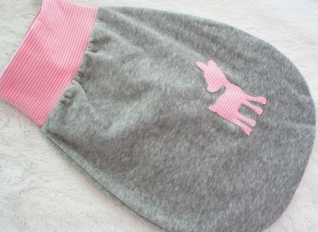 Strampelsack Grau Rosa Reh Gefüttert 0-3 M