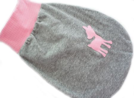 Strampelsack Grau Rosa Reh Gefüttert 0-3 M