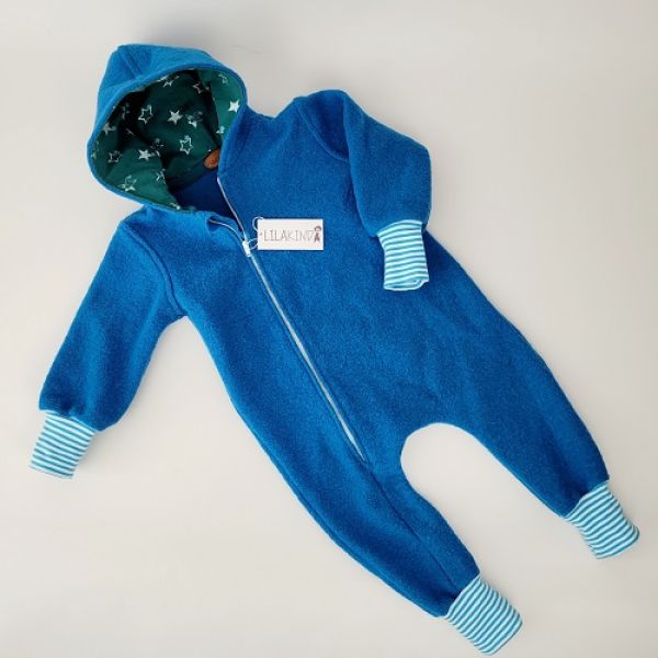 Walkoverall Türkis Sterne Weiss Gr. 86/92