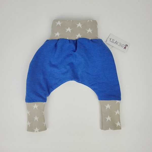 Pumphose Kuschelsweat Blau Sterne Gr.62/68