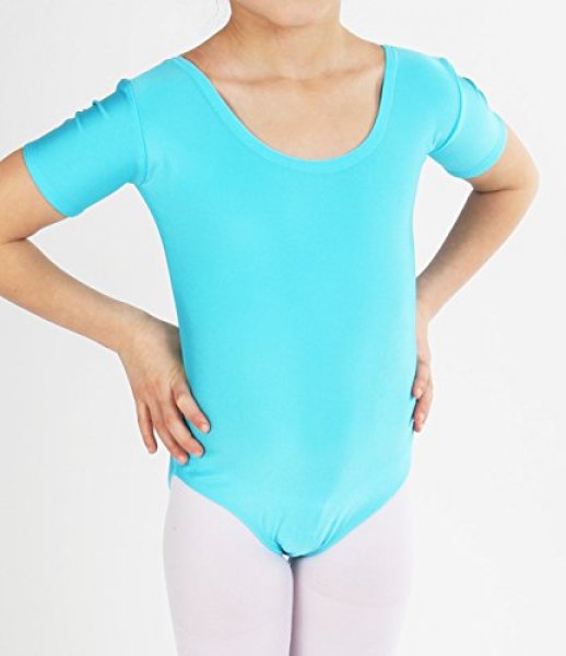 %Sale% Mädchen Kurzarm Ballettbody Trikot Ballettanzug Balletttrikot Neonpink 98/104