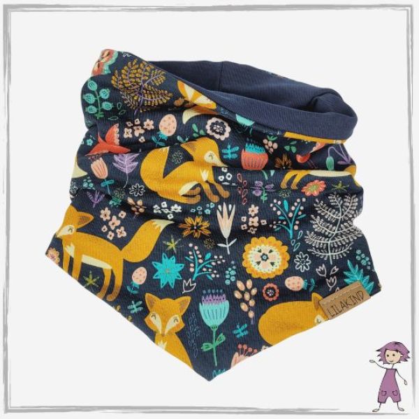 Jersey Schlupf Schal Blau Füchse