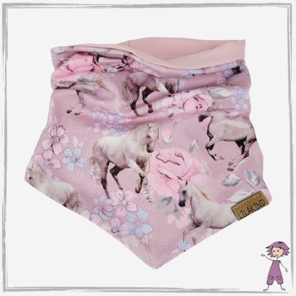 Jersey Schlupf Schal Pferde Rosa
