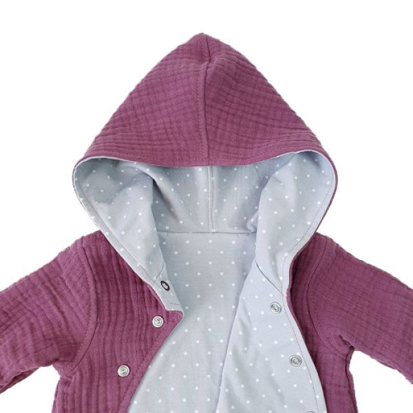 Musselin Jersey Übergangs-Jacke Punkte Grau